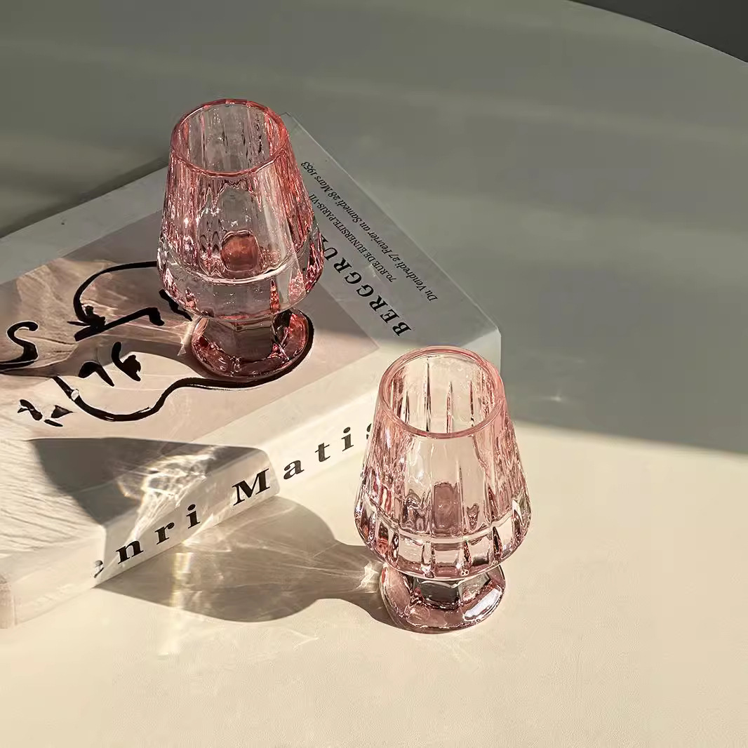 Copa de olor de whisky Copa de degustación de rayas francesas Copa de degustación de cristal grueso Copa de vino de lujo ligero de alta gama Copa de mercado