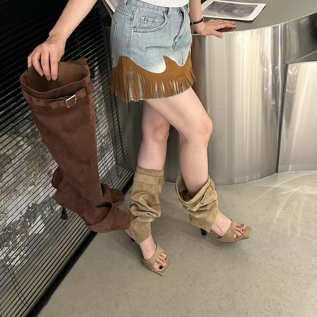 Summer fashionable universal trousers, denim high boots