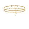 Golden sophisticated adjustable ankle bracelet, chain, summer beach set, 14 carat