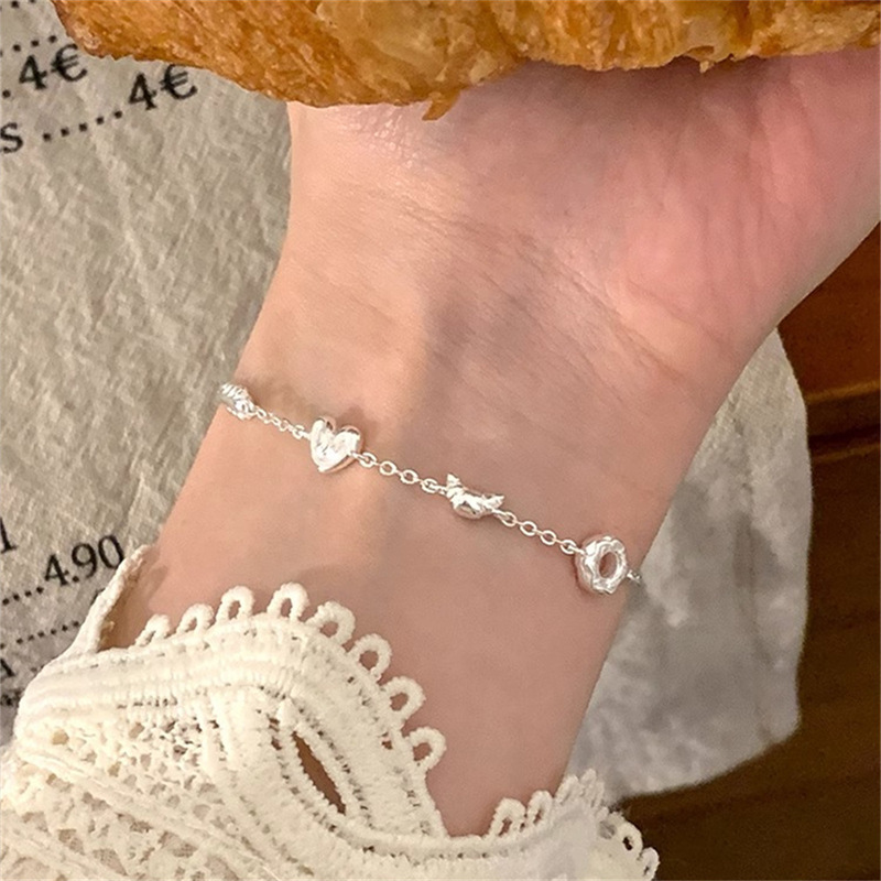 925 Sterling Silver Bread Head Fine Bracelet Women's Niche Design High-end Ins Style All-match Color-free Bracelet New Product