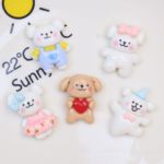 线条小狗亮面树脂配件奶油胶diy洞洞鞋手机壳发夹发饰冰箱贴批发