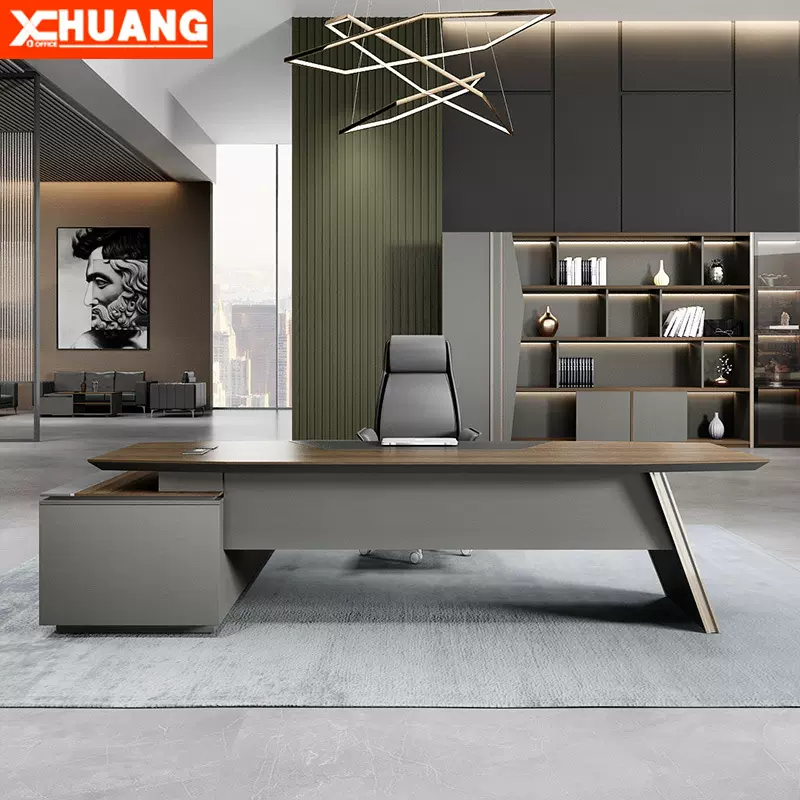 老板办公桌椅组合老板桌简约现代总裁桌轻奢大气董事长大班台家具