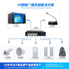 IP网络广播音箱话筒音柱主机公园小区村村响功放机音频系统