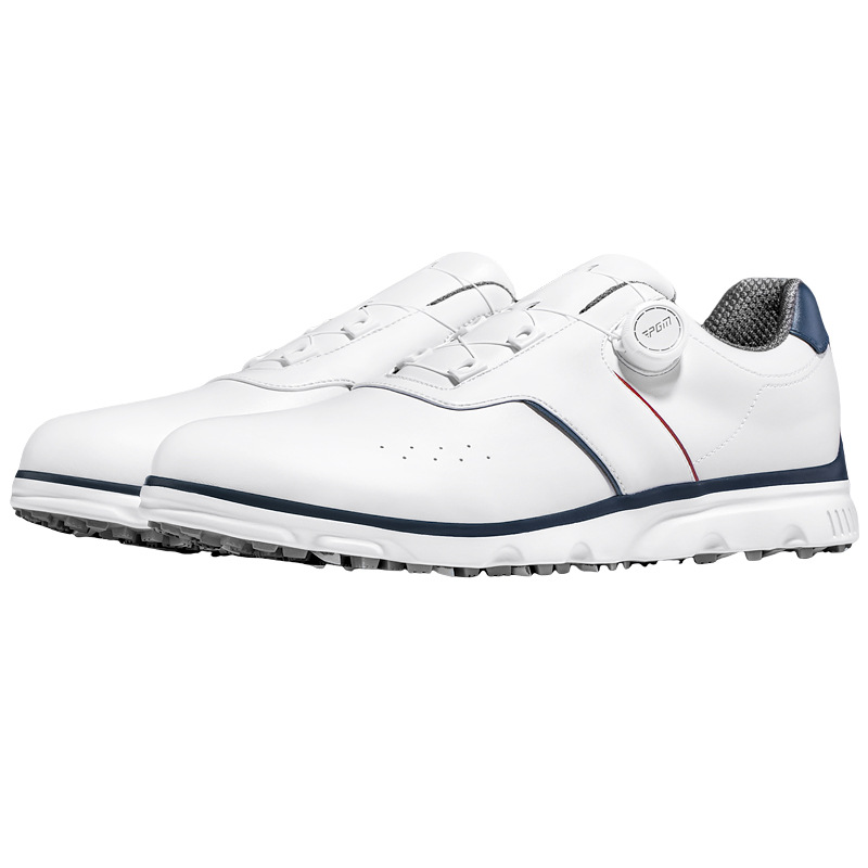 Giày golf nam PGM siêu nhẹ thoáng khí chống trượt núm vặn dây — Xz347-trắng xanh đỏ [IP mềm cao su giữa]