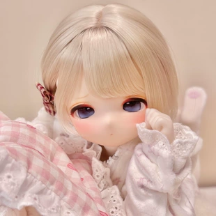 Парик для кукол BJD светло-золотистый с чёлкой короткий прямой