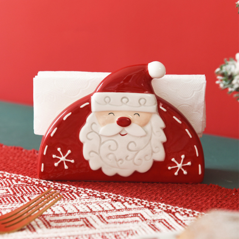 Amazon para Papá Noel Navidad atmósfera encantadora caricatura en relieve pintada a mano toallitas en stock