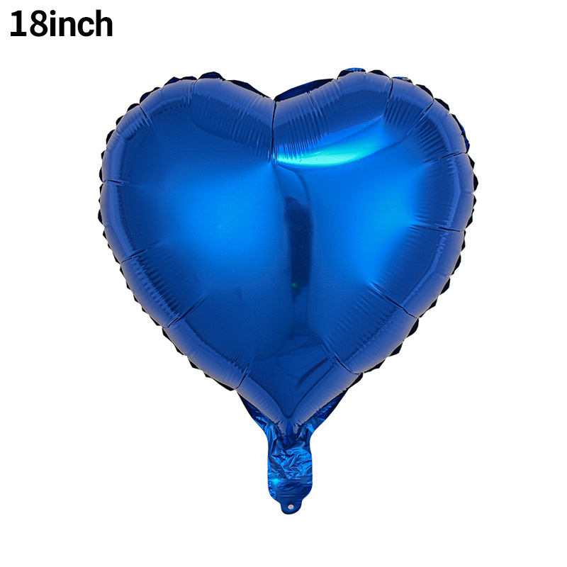 Globo de aluminio en forma de corazón de un solo color de 18 pulgadas para decoración de bodas y el Día de San Valentín, globo liso en forma de corazón para el Festival Qixi para la decoración de la sala de bodas.