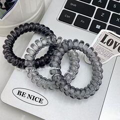 氷のように透明なコールドブラック透明電話コードヘアバンドイン高価値カップルヘッドバンドブレスレットヘアアクセサリーシームレスゴムバンド