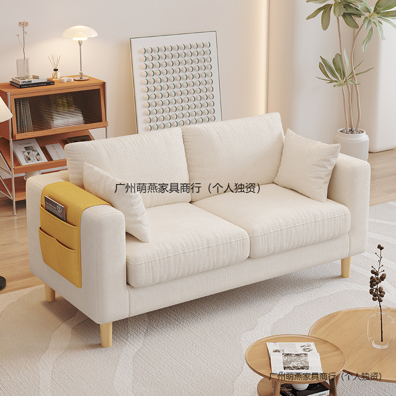 Two-Seater Sofa for Small Living Room, Modern Minimalist Small Sofa, Trendy Bedroom, Rental House, Clothing Store Fabric Sofa