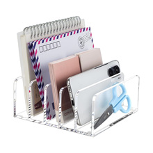 亚克力桌面文件收纳架展示架信件架四格五格书立文件分类置物架