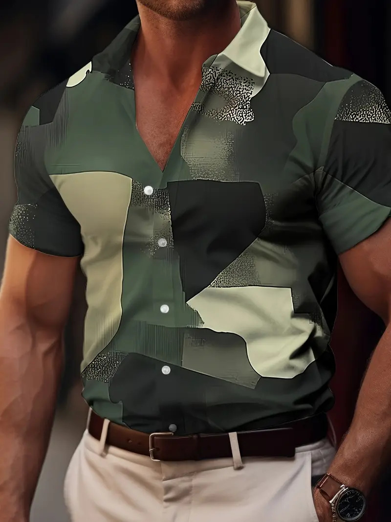 2024 verano nuevo estilo personalidad moda casual todo fósforo fresco y guapo letras camisa de manga corta a rayas MB1