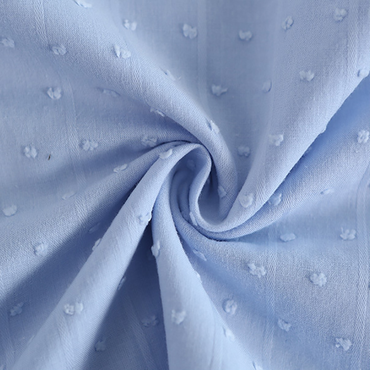 Textiles al por mayor puntos suizos tejidos de algodón orgánico jacquard tela de mujer