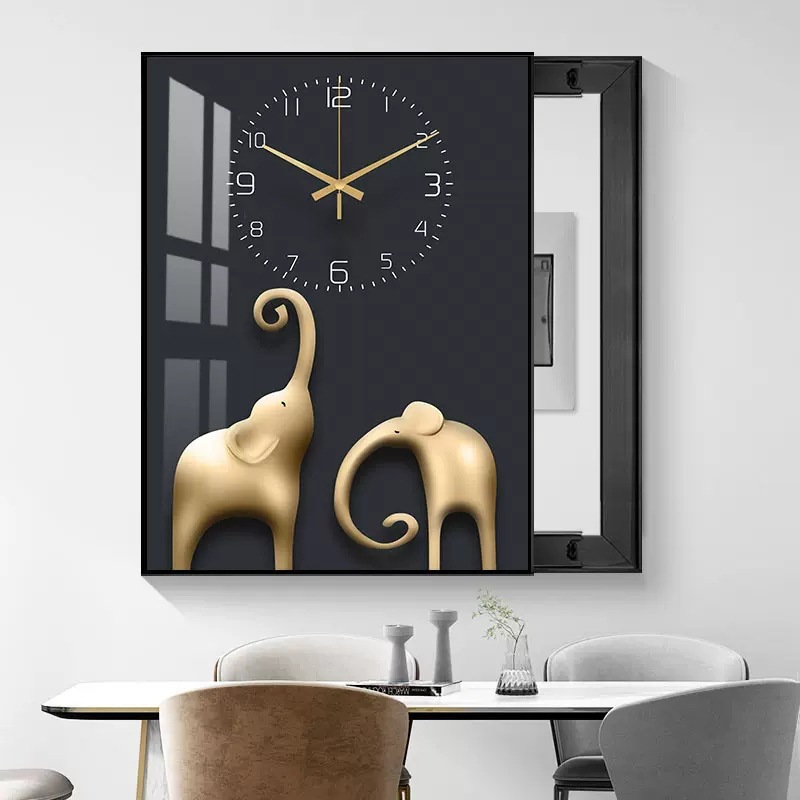 Caja de medidor moderna de lujo ligero pintura decorativa que cubre elefante interruptor principal caja de alimentación caja de freno eléctrico pintura colgante de alta gama pintura push-pull pintura