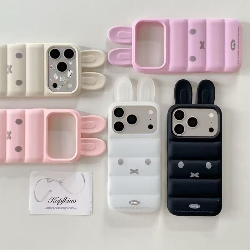 Cute Miffy Rabbit Expression Suitable for iPhone 17 Pro Max Rabbit Ear Phone Case for Apple's New Models 16/15/14 Cute Miffy Rabbit Expression Suitable for iPhone 17 Pro Max Rabbit Ear Phone Case for Apple's New Models 16/15/14