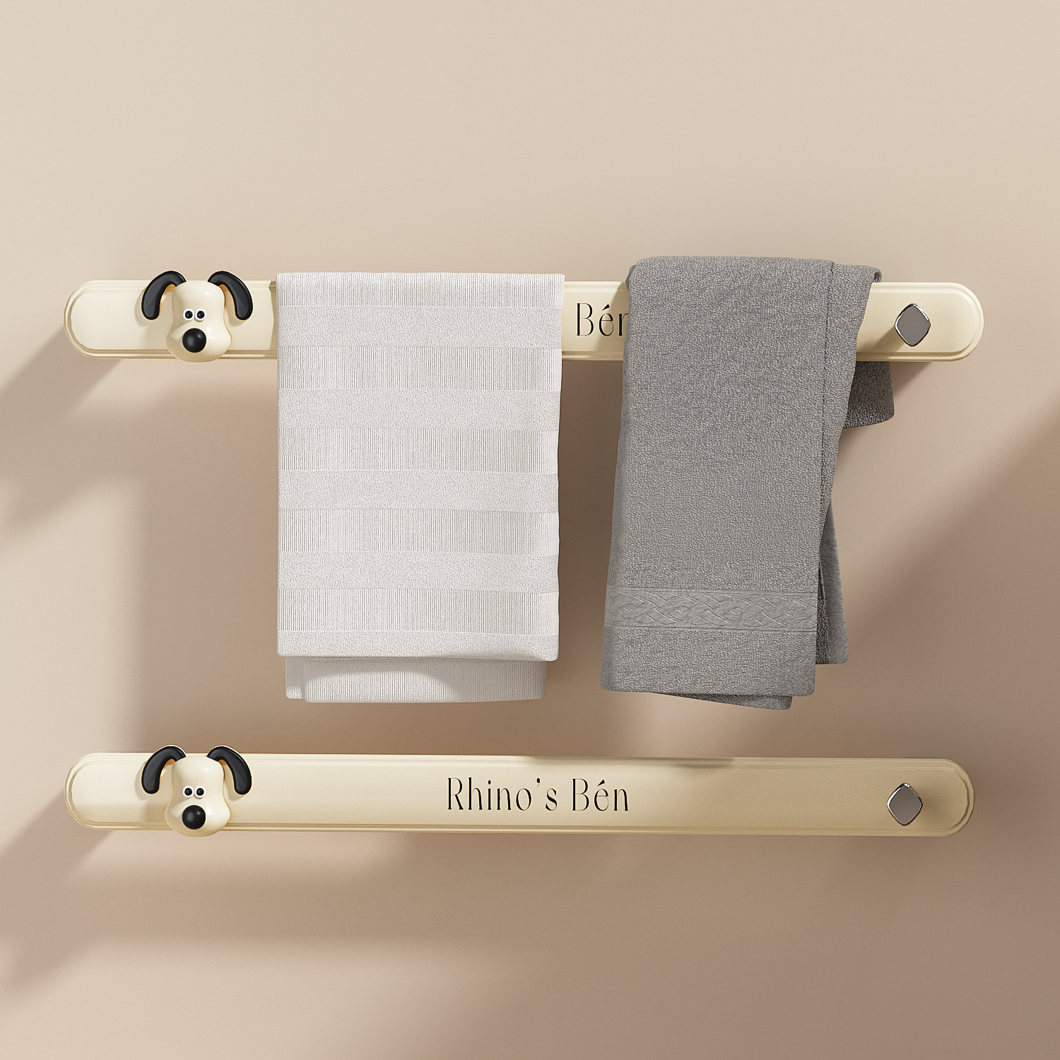 Punch-free towel rack & towel bar for bathroom, toilet, and shower—also doubles as a slippers organizer and wall-mounted storage shelf.