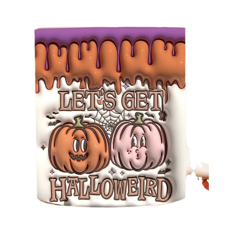 国境を越えた3d SPOOKY幽霊hallowenコーヒーマグカップ水杯ハロウィーンカボチャPumpkin|undefined