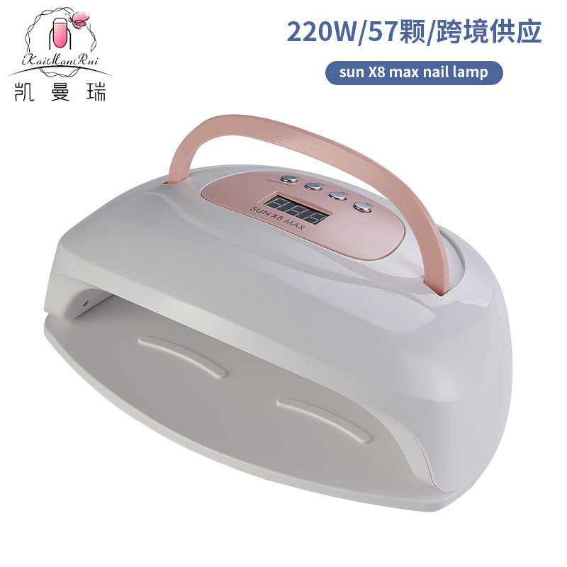 220W lámpara de manicuras de alta potencia con dos manos gran espacio inteligente de manicuras luz de fototerapia de manicuras tienda de manicuras goma de uñas luz de horneado transfronteriza
