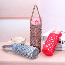 DX7L保温杯手工针织杯套成品保护套毛线编织手提水杯袋子防烫隔热
