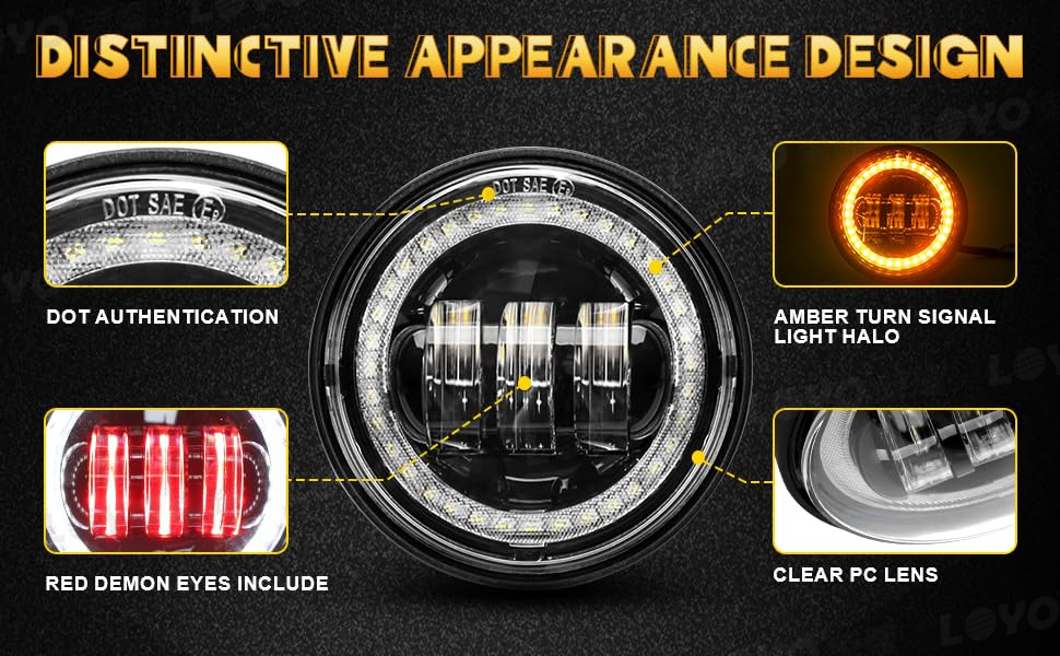 4.5 inch Harley fog lamp 30W Harley motorcycle modified LED fog lamp with aperture Devil eye