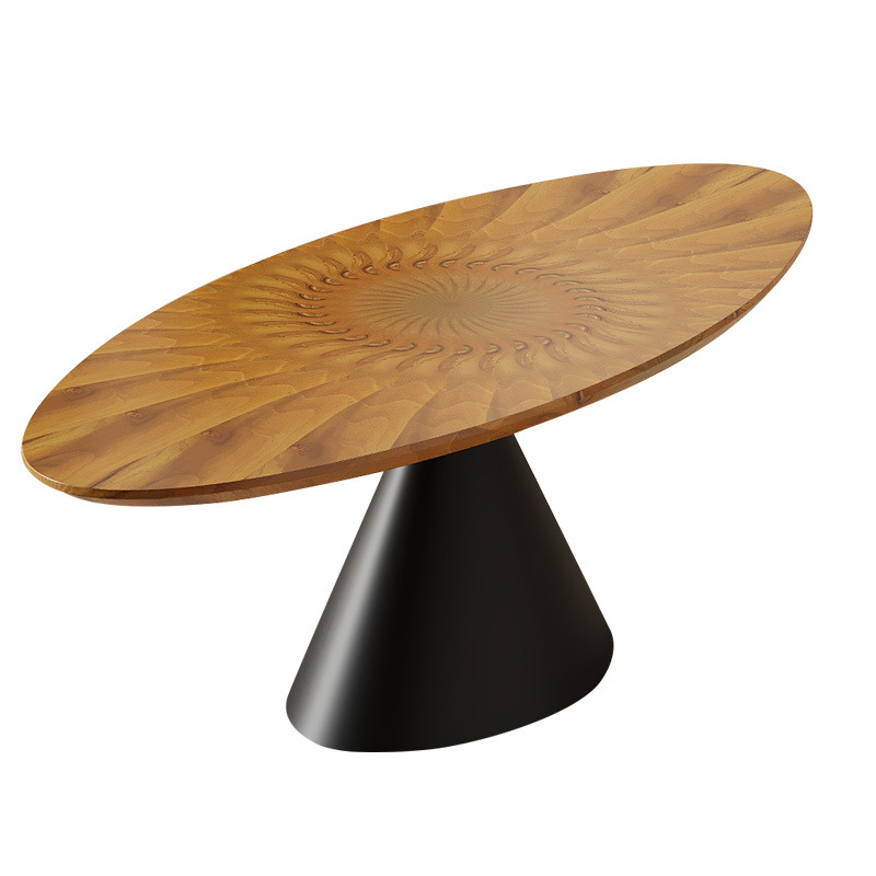 Mesa de comedor de madera maciza medieval, mesa redonda doméstica, mesa de comedor redonda de roble, mesa de comedor