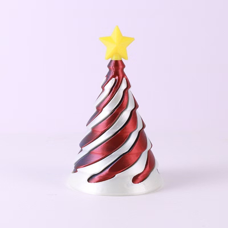 크리스마스 트리 스피너-실크 레드 골드 7.7cm