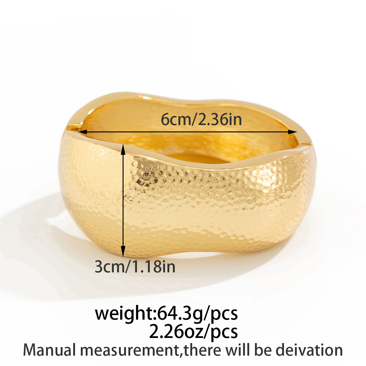 35g Weight Bangle Classification Alloy Chain Material 1 Piece Quantity Daily Occasion Alloy Material Irregular, Solid Color Pattern All Seasons Season Women's Gender Hip-Hop, Exaggerated, Simple Style Style Hammered, Plating Craft Hip-Hop Exaggerated Simple Style Irregular Solid Color Alloy Bangles Wholesale 2