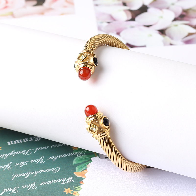 Fashion Geometric Titanium Steel Plating Bangle