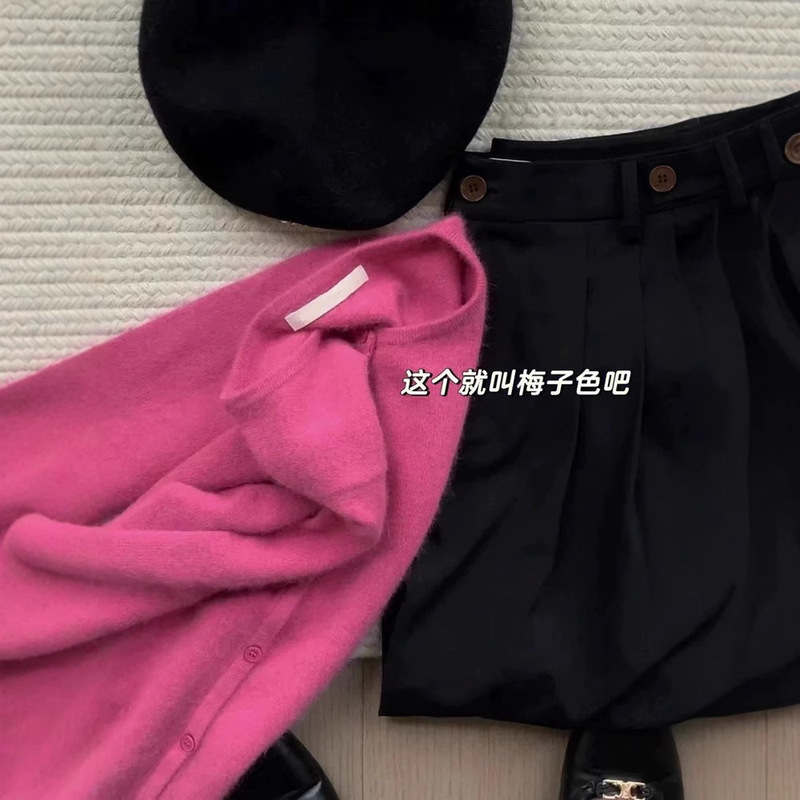 25 Autumn and Winter Women's Woolen Knitwear Cardigan Round Neck Long-Sleeved Top Casual Jacket Knitwear Soft and Waxy Slim Fit