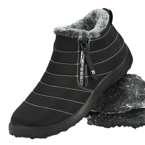 Winter Snow Boots Outdoor Waterproof Men's Shoes With Fleece Thick Warm Shoes Casual Hiking Boots High-Cut Elderly Shoes