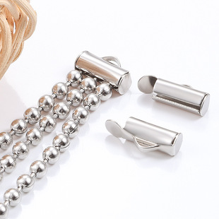 Stainless steel bead chain tube buckle personalized fashion necklace bracelet non-fading jewelry accessories handmade diy connecting buckle