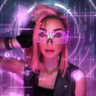 Acrylic LED luminous technology glasses technology fashion popular ball Festival disco party glasses