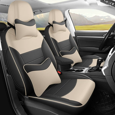 Modelə uyğun (Original) oturacaq örtükləri, all-inclusive breathable leather car seat - black-to-rice-vocular-polo-special-deluxe-edition-volkswagen-polo