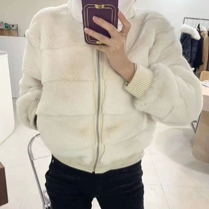 Demi-season velvet short jacket with zipper