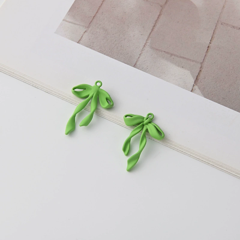 Metal pendant with bow, earrings, bracelet, necklace, accessory, accessories, simple and elegant design, DIY