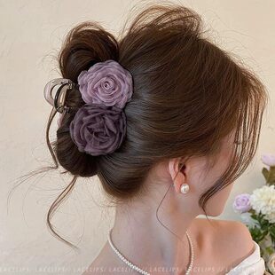 Vintage French-style patchwork leopard print scrunchie for women, 2026 new model, bun hair tie, elegant hair accessory
