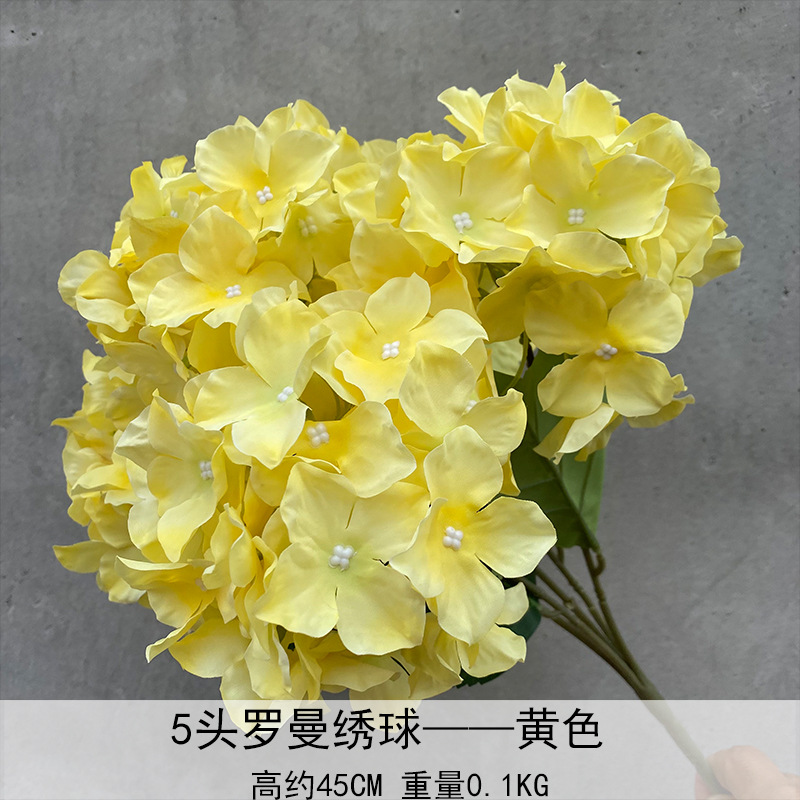 5 macarrón hortenida flor de mesa hortenida flor de mesa flor de decoración de flores falsas decoración de decoración transfronteriza