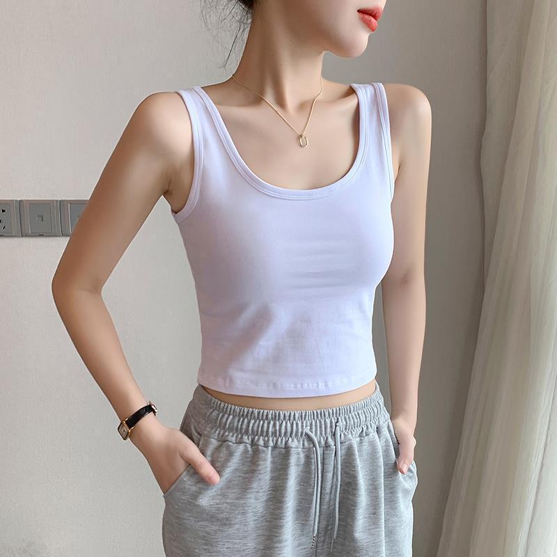 Women's camisole tank top, suitable for spring and summer 2026, featuring a design that conceals underarm fat, a racerback pattern, and a versatile short style.