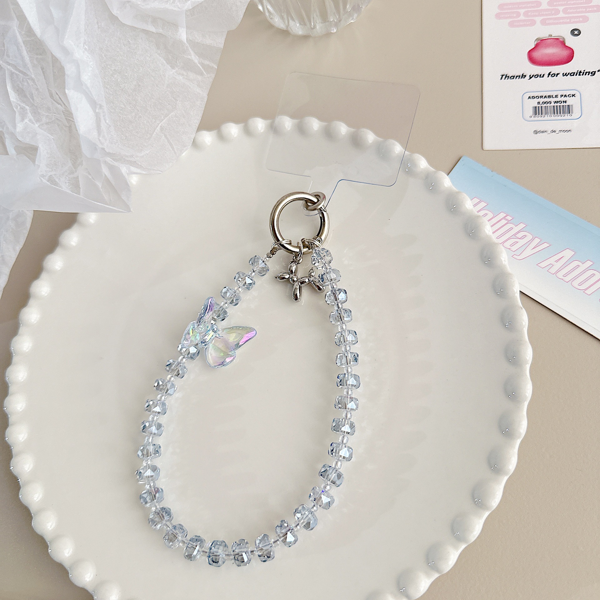 Cute viento dulce caricatura cuentas de teléfono móvil colgante colgante universal bolso de teléfono móvil colgante colgante col