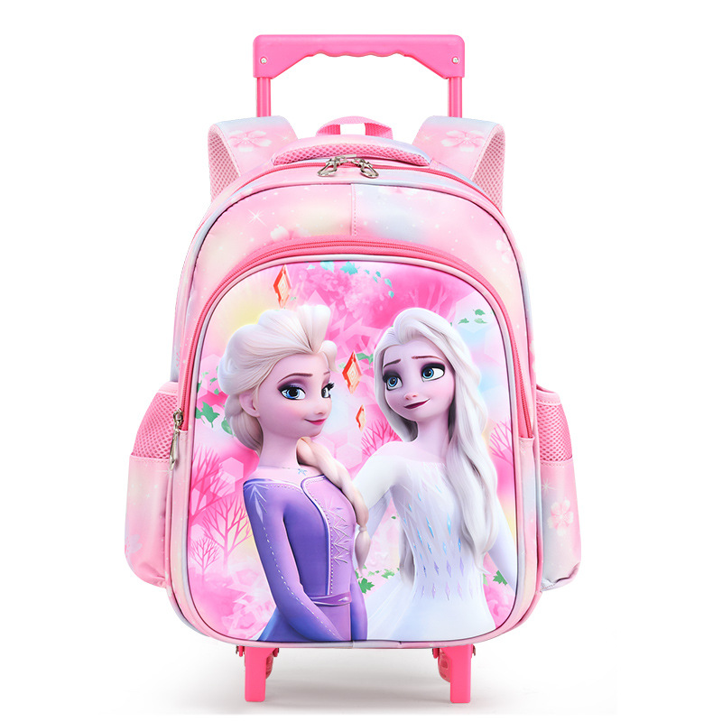 Mochila Escolar con Ruedas Infantil 3D 14 Pulgadas de Nailon Impermeable y Ligera para Escuela