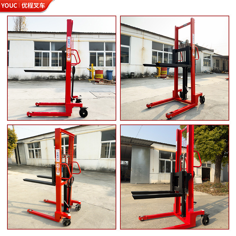 Youcheng 1 - 3 toneladas manual hidráulico empujado a mano caminando elevador elevadora camión de descarga