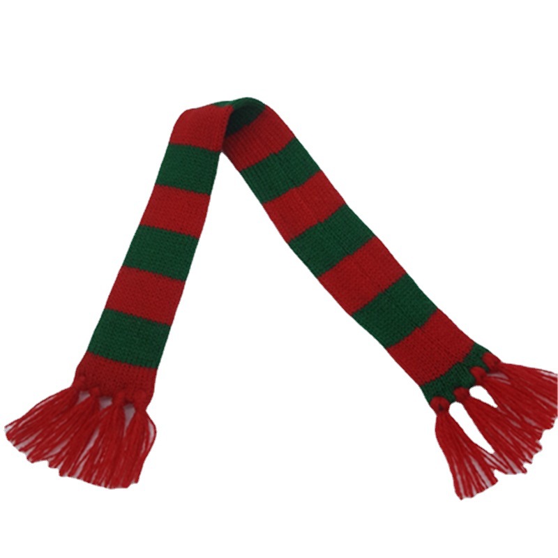 Bufanda jacquard con borla de lana de punto pequeña bufanda decorativa de juguete muñeca mascota bufanda de punto