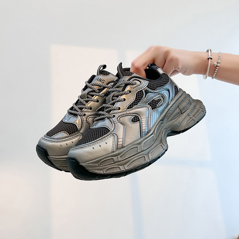 Pantofi sport pentru tătici noi, versiunea coreeană de la Ins, toamna 2024, pentru studenți, alergare, sport, talpă groasă, creștere a înălțimii, pentru timpul liber_voghion.com