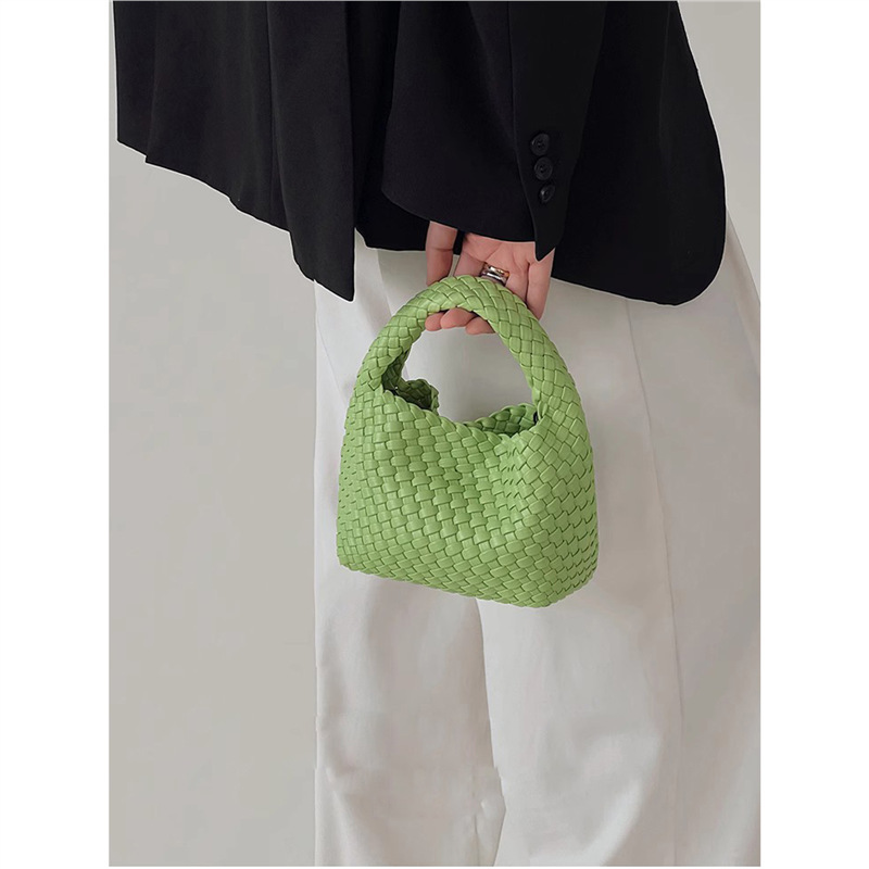 Handmade Woven Bag Women's 2024 New All-match Mini Handbag High-end Mini Shoulder Crossbody Bucket Bag