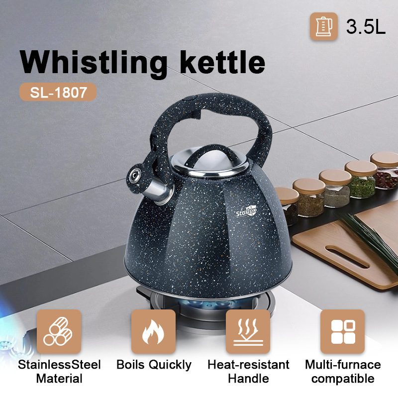 スポット3.5L大容量、高価値八角形外観ガスストーブ、電磁調理器、万能ステンレスホイッスルケトル|undefined