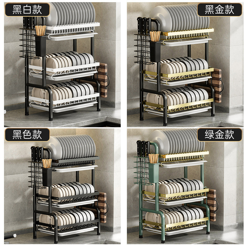 カウンタートップ食器収納ラックウォーターラックキッチン収納ラック家庭用多機能ボウルラック食器収納アーティファクト|undefined
