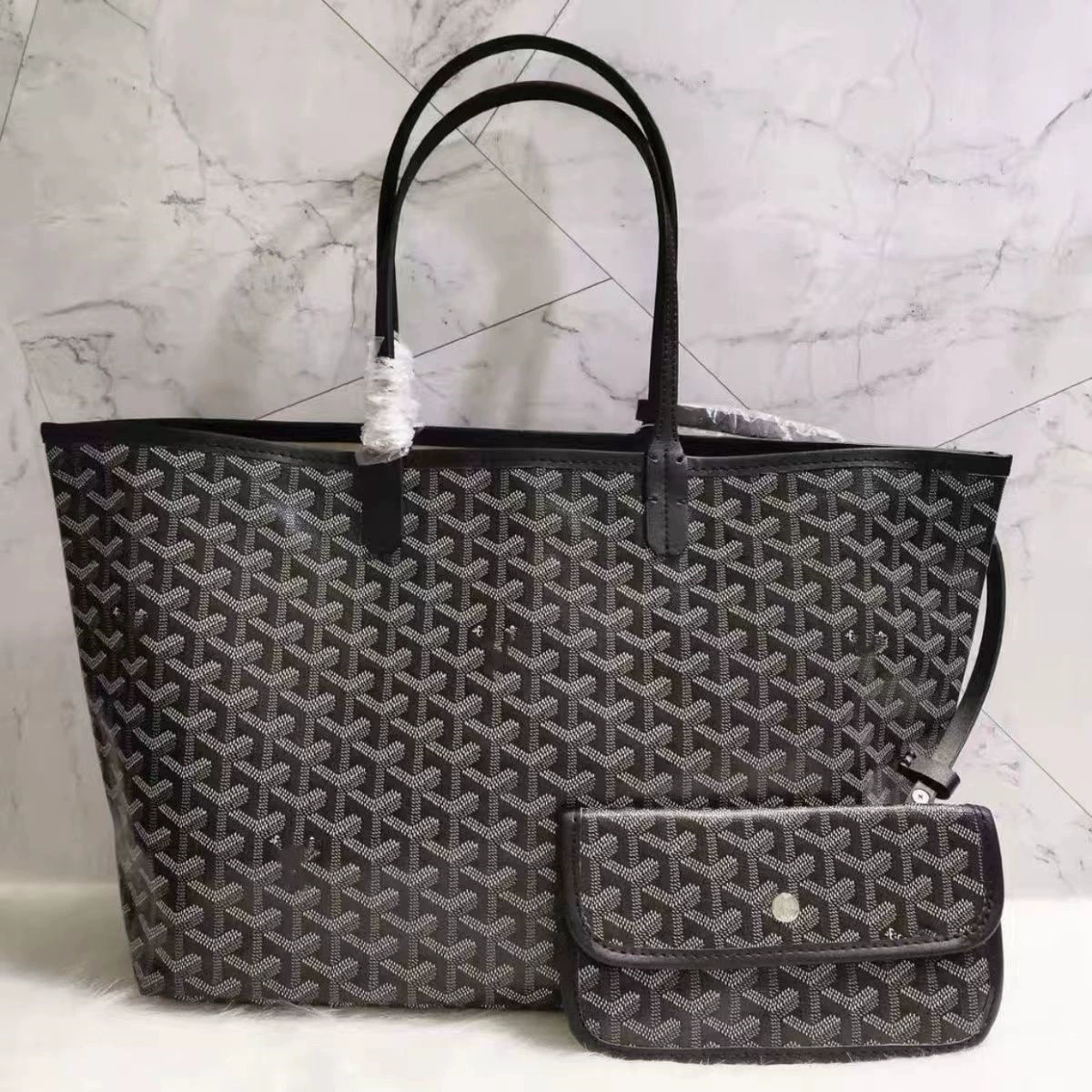 Сумка-шоппер, 30×20×10 см, размеры S–XL, с рисунком на внешней стороне и розовой подкладкой