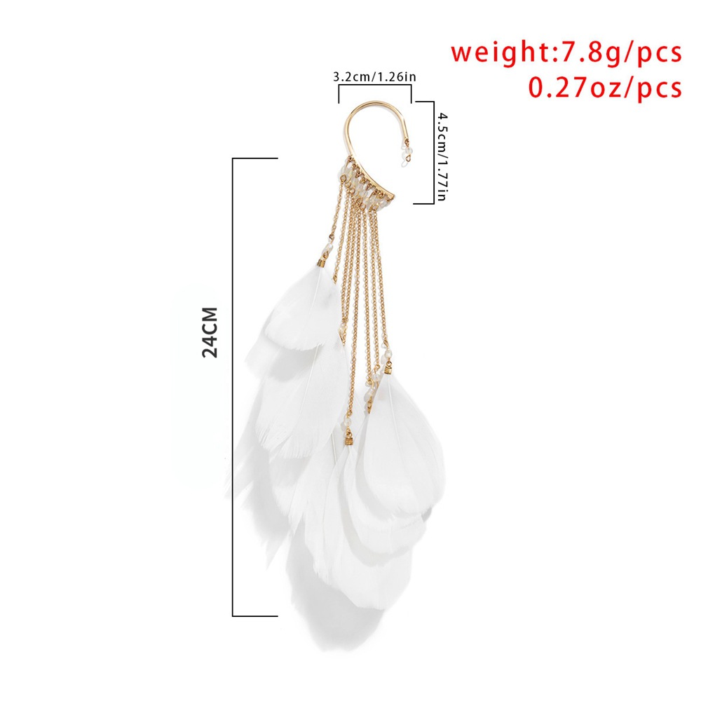 Bohemian Long Feather Tassel Earrings For Women Exaggerated Style_voghion.com