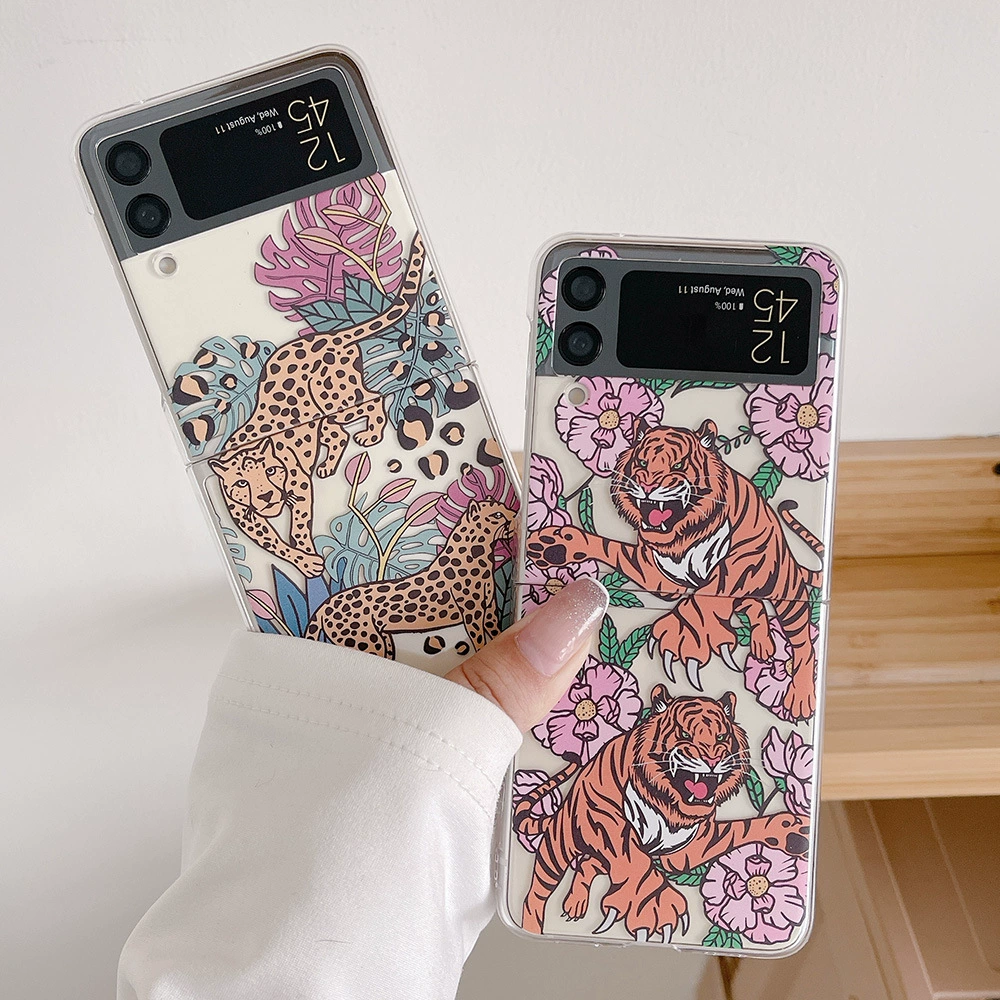 Samsung, совместимый GalaxyZFlip4, чехол для телефона, окрашенный прозрачный GalaxyZFlip3, защитный чехол