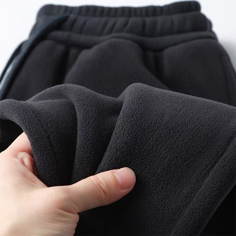 Double-sided fleece pants for men, outdoor jogger sweatpants, fleece-lined and thickened, new style, fleece winter warm sports pants for men