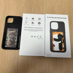 スマートNFCカラーインクスクリーン創意スクリーンDIY携帯ケーススタンド付きiphon13-15シリーズ